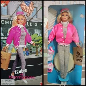 NRFB Vintage 1996 Bloomingdale's Barbie with Bloomies Lingerie and Pink Bomber